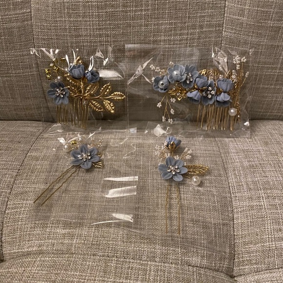 Wedding Hair clips Butterfly Clips Bridal Hair Accessories Pearl Hair Pins - Picture 4 of 9